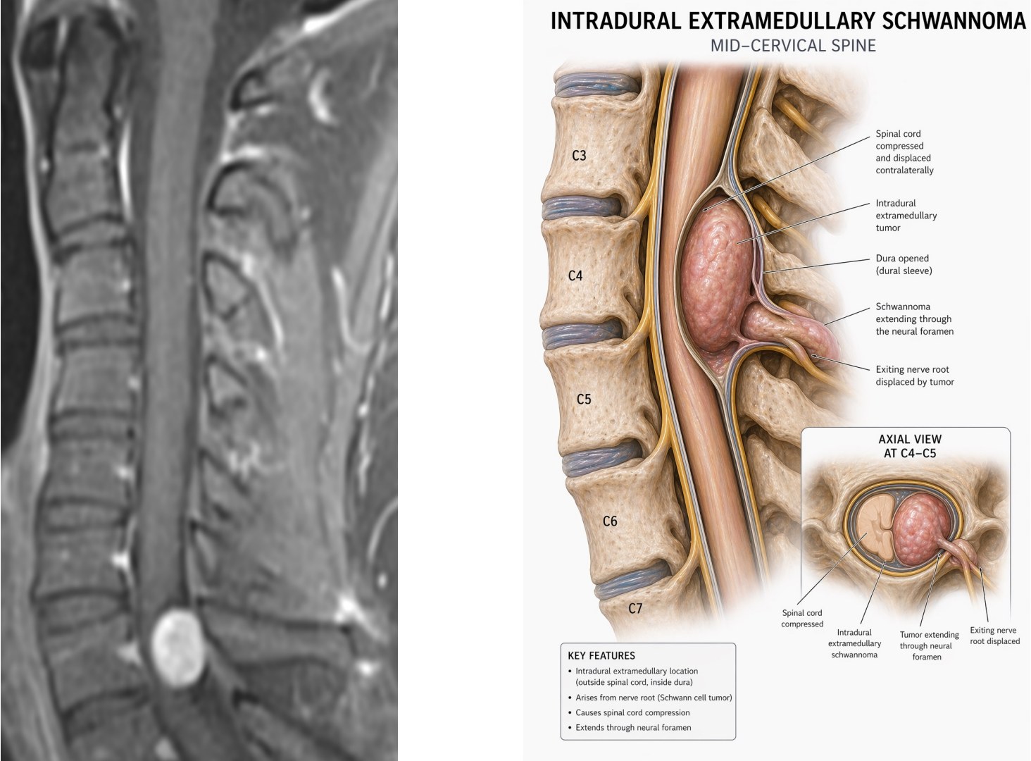 Intradural spinal tumor MRI